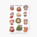 Süße Weihnachtskatzen Sticker Sheet