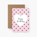 Geburtstagskarte Happy Birthday Herz rosa A6