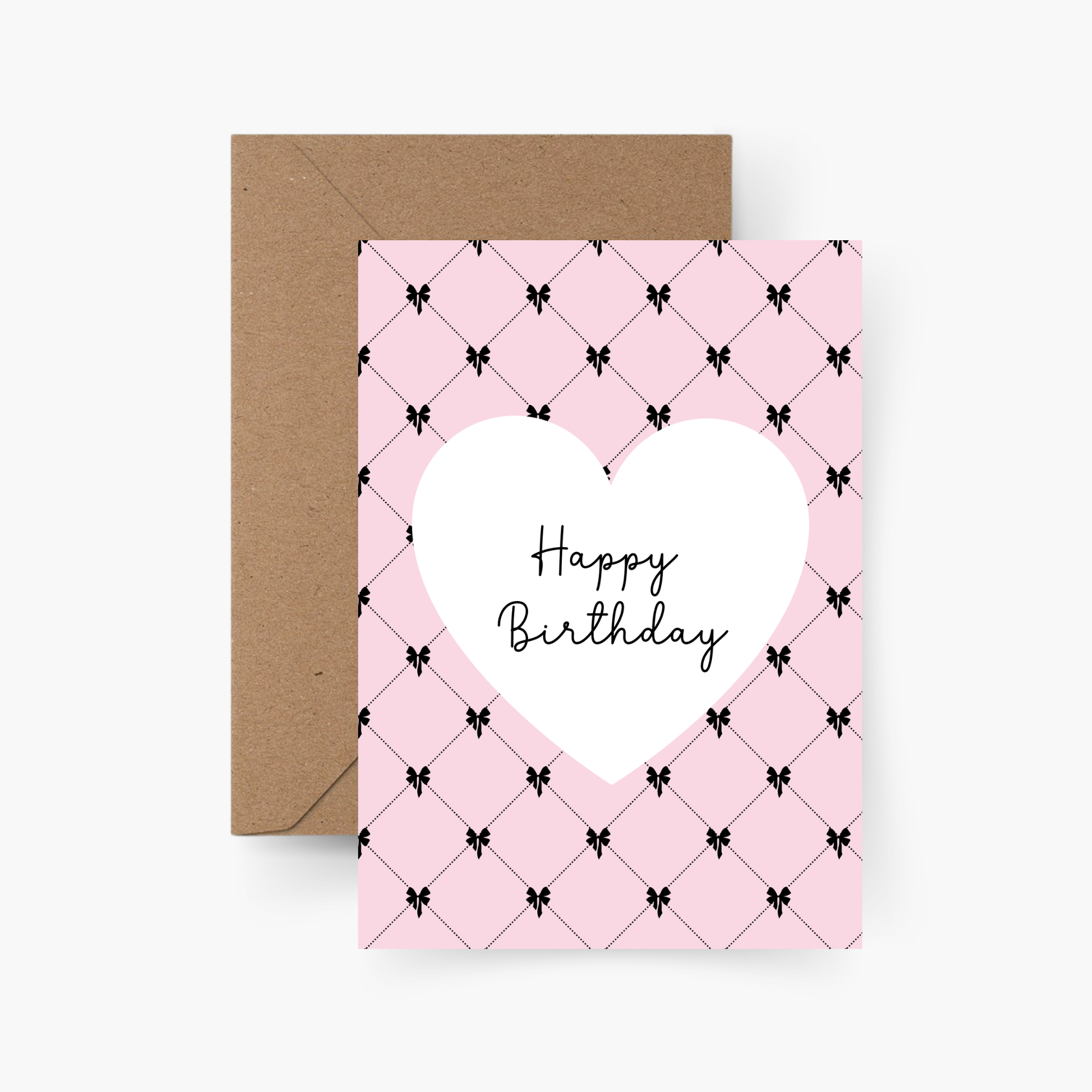 Geburtstagskarte Happy Birthday Herz rosa A6