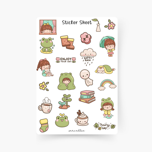 Rainy Girl Sticker Sheet