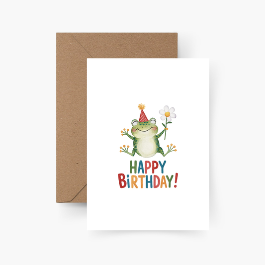 Geburtstagskarte Happy Birthday Frosch