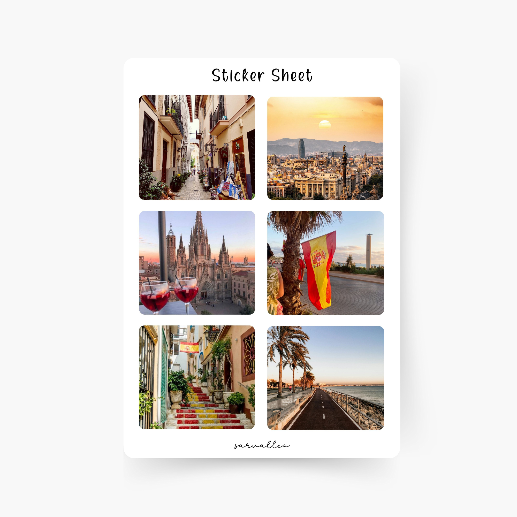 Spanien Bilder Sticker Sheet
