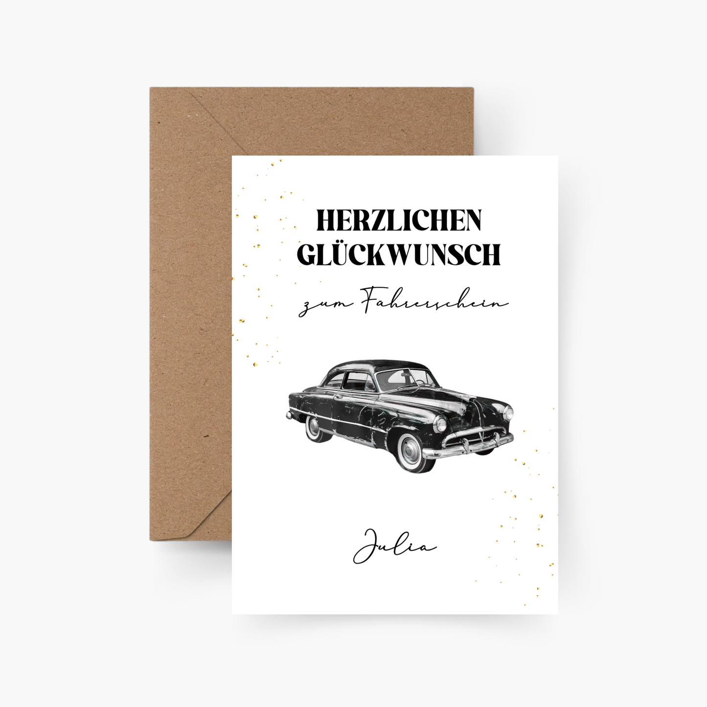 Führerschein bestanden Karte personalisiert mit Name A6