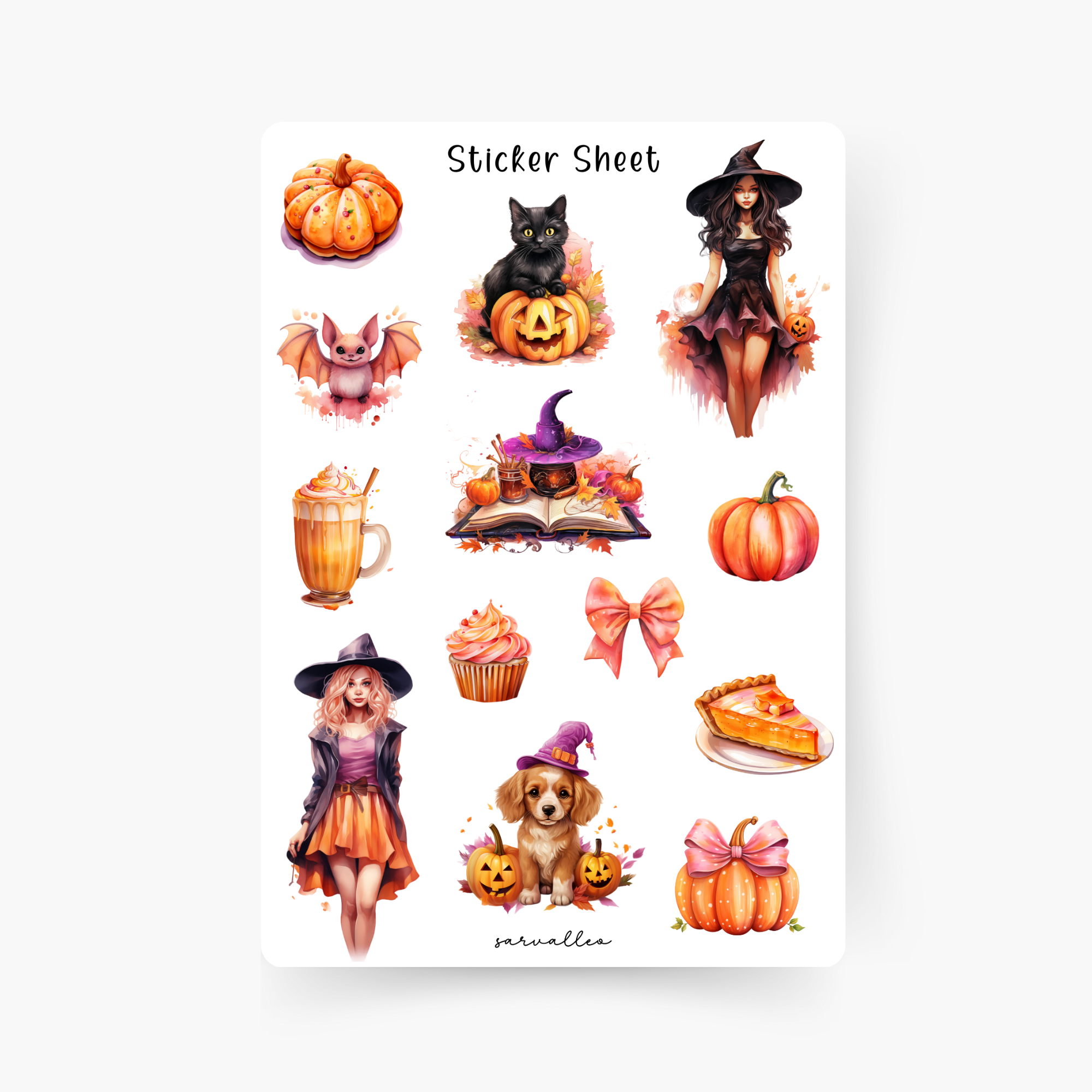 Colorful Halloween Sticker Sheet