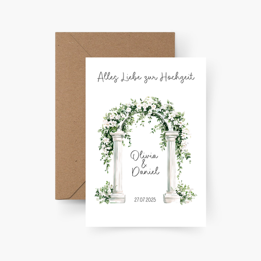 Alles Liebe zur Hochzeit personalisiert mit Namen Karte A6
