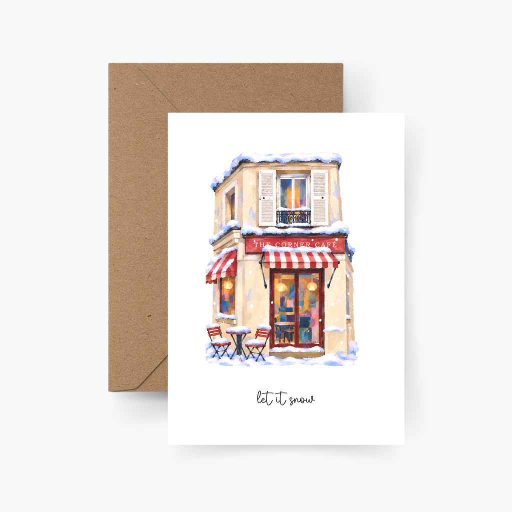 Weihnachtskarte -  Let it snow A6