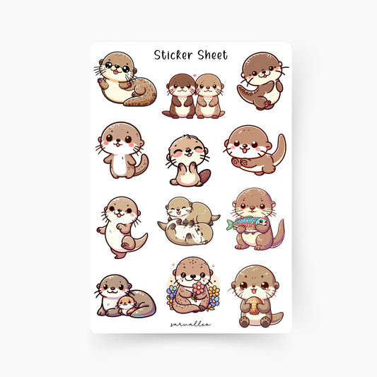 Süße Otter Sticker Sheet