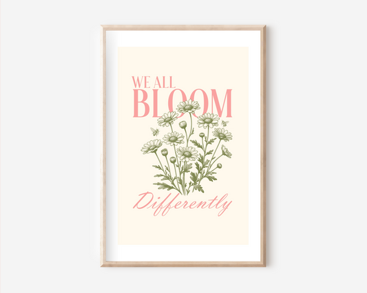 We all bloom differently Poste | Typografie