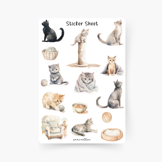 Katzen Sticker Sheet
