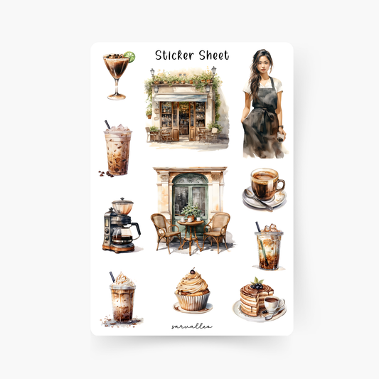 Coffee Shop Sticker Sheet