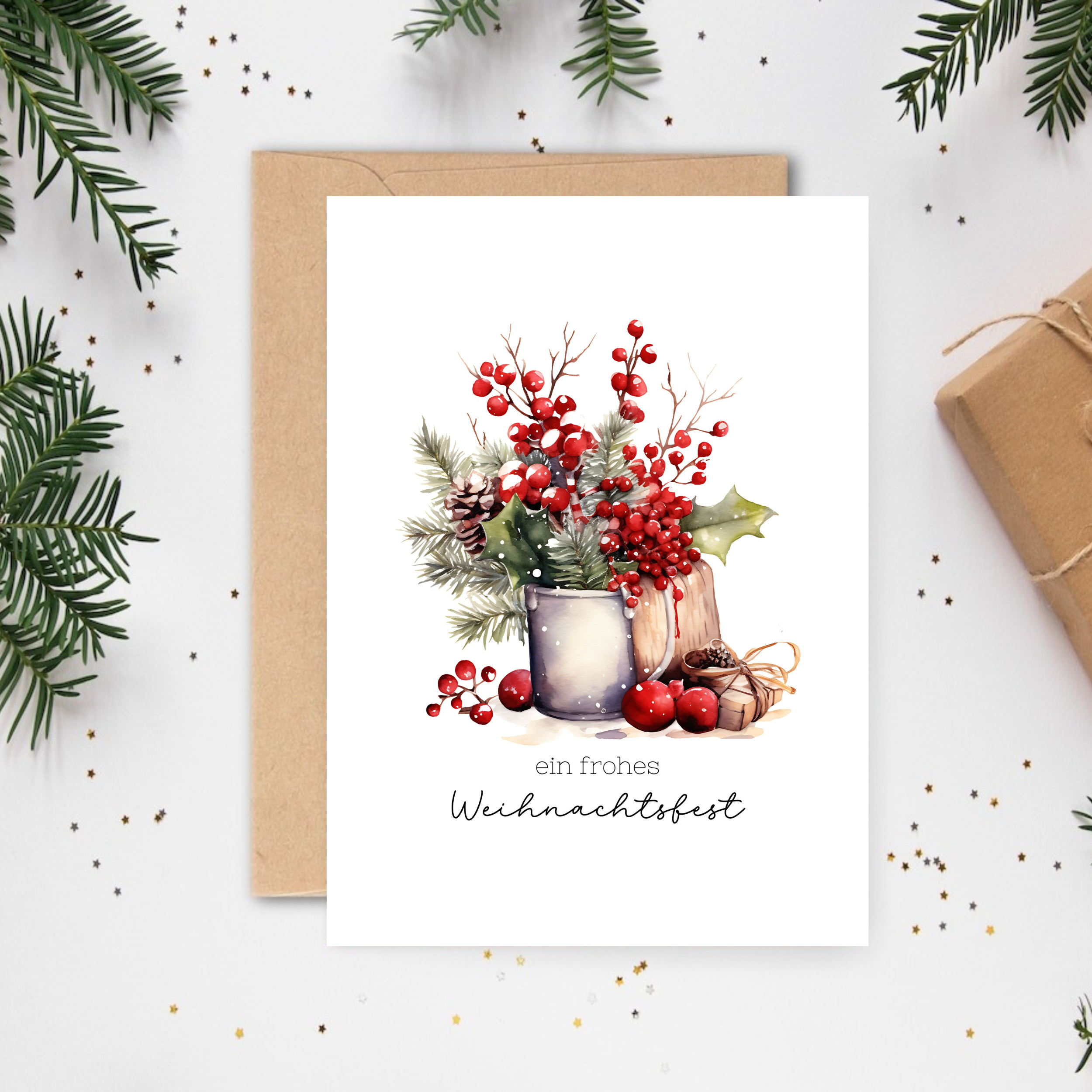 Weihnachtskarten Aquarell einzeln oder im Set A6