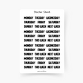 Weekdays Sticker Sheet
