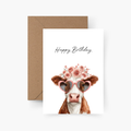 Geburtstagskarte Happy Birthday Kuh A6