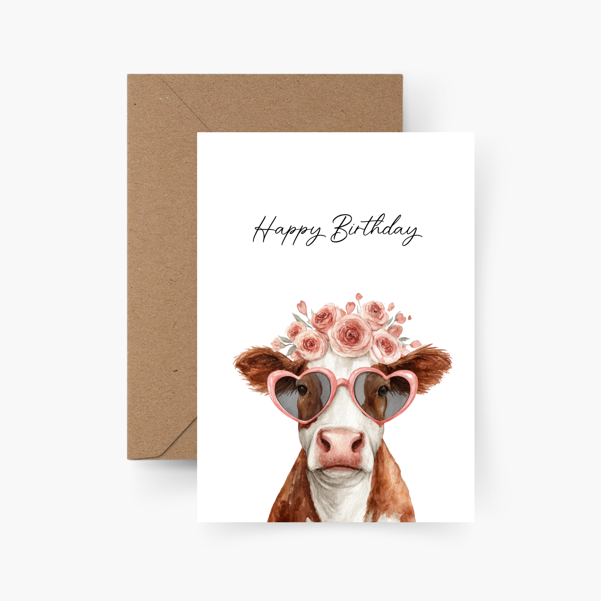 Geburtstagskarte Happy Birthday Kuh A6