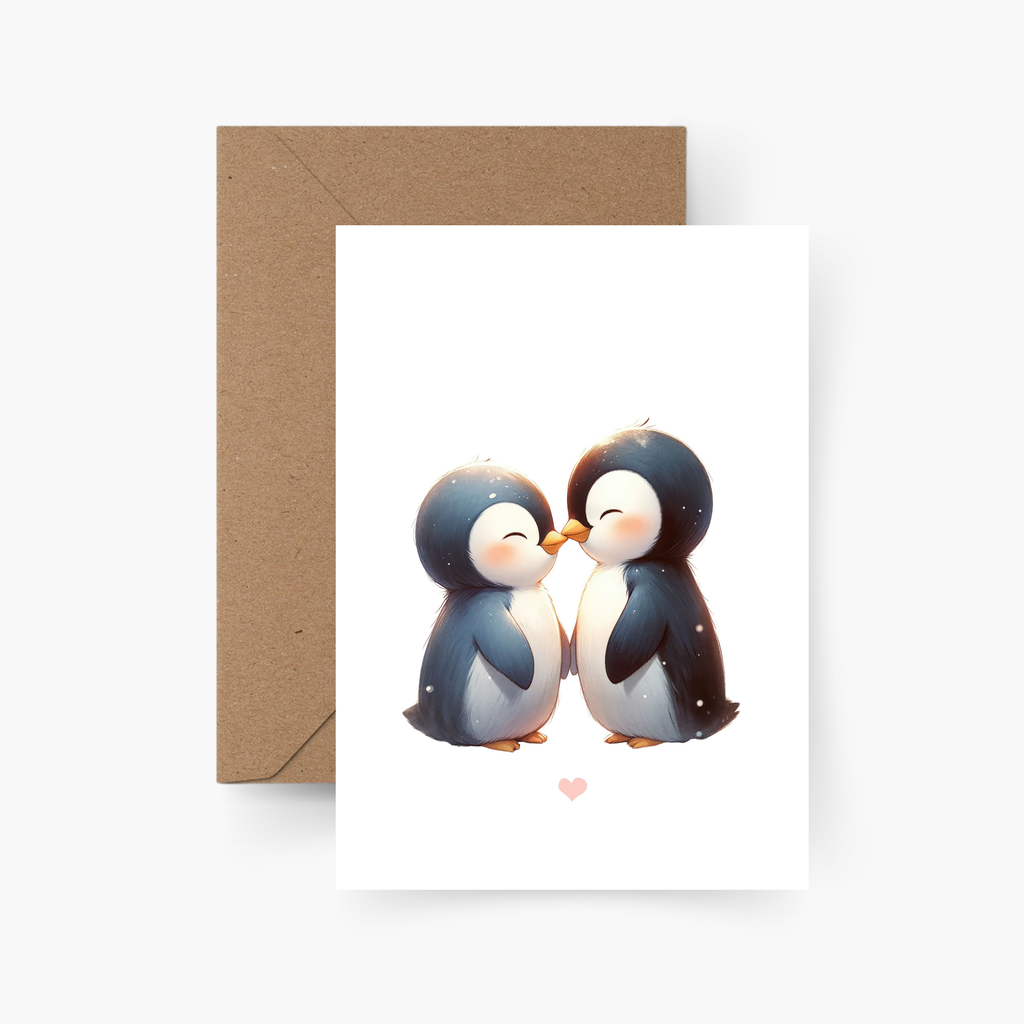 Valentinstagskarte Pinguine A6