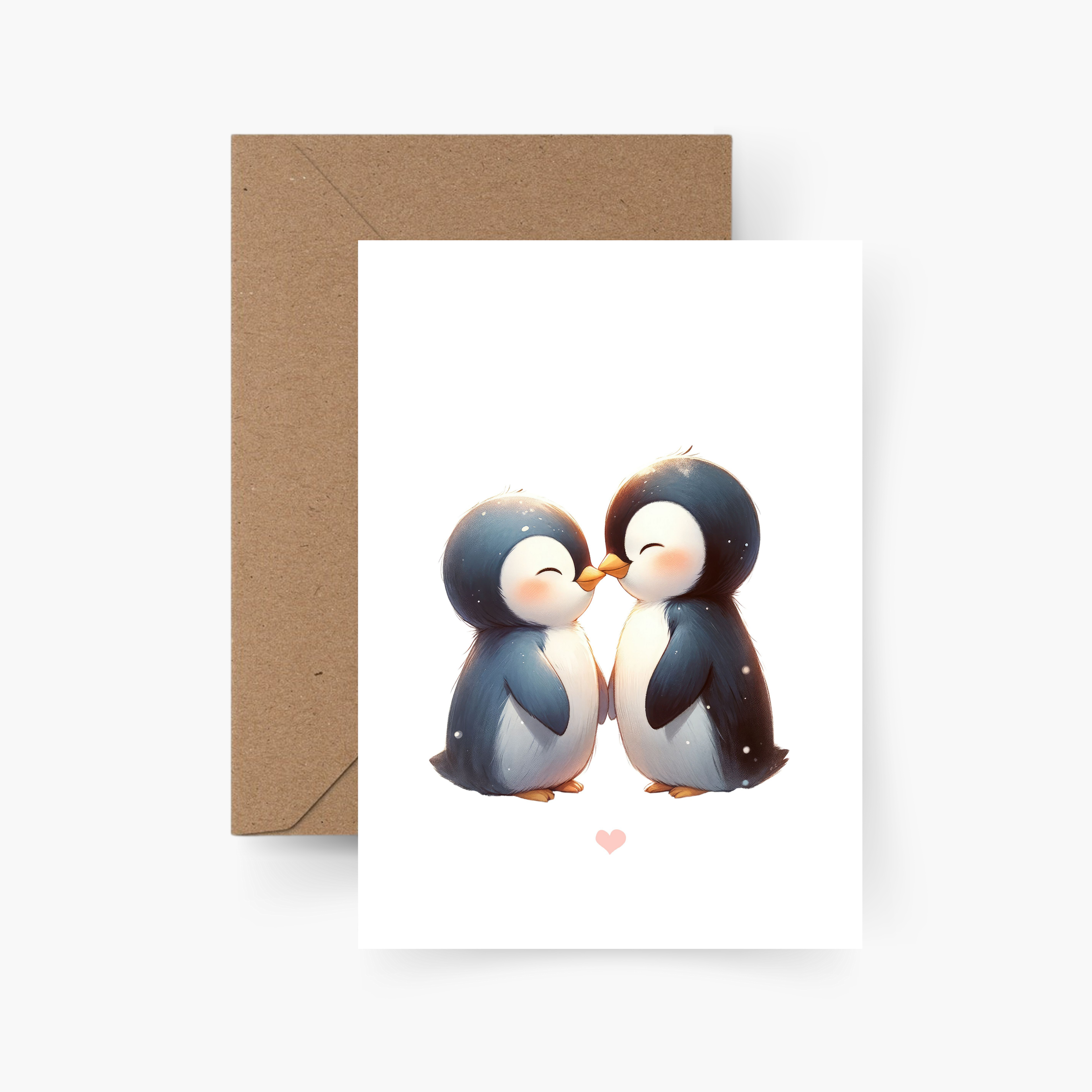 Valentinstagskarte Pinguine A6