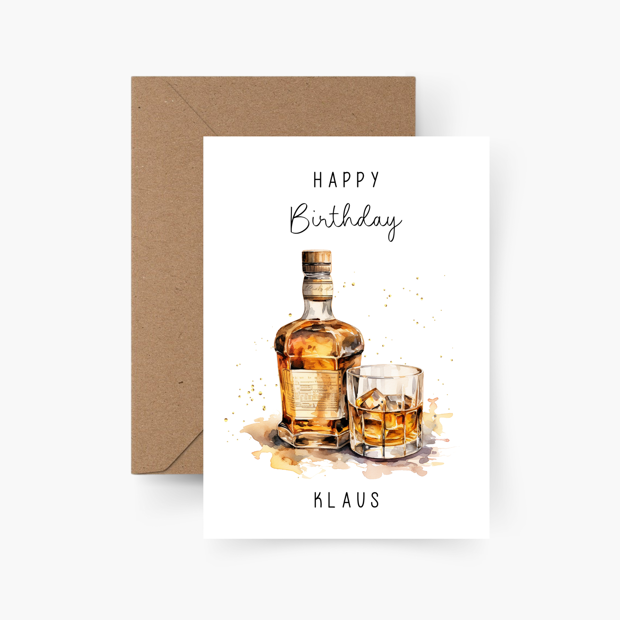 Geburtstagskarte Whisky personalisiert mit Namen A6