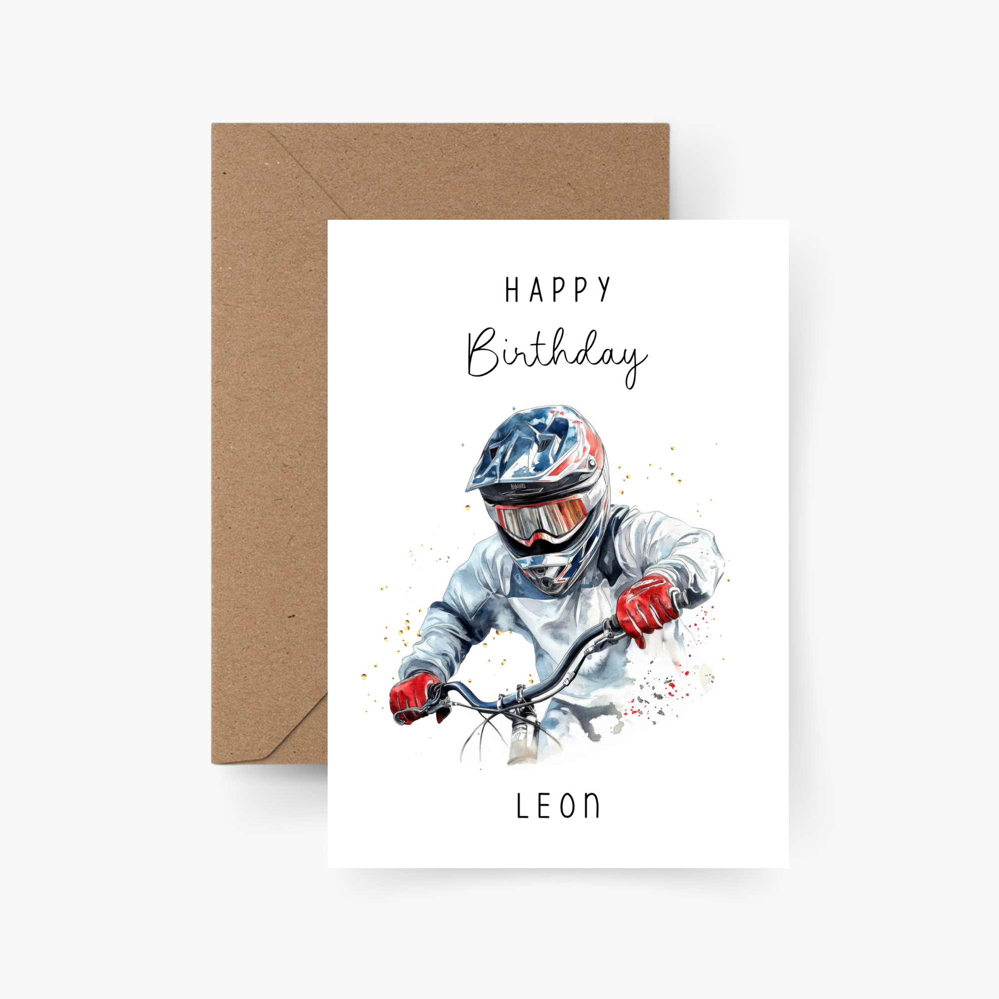 Geburtstagskarte Mountainbiker personalisiert mit Namen A6