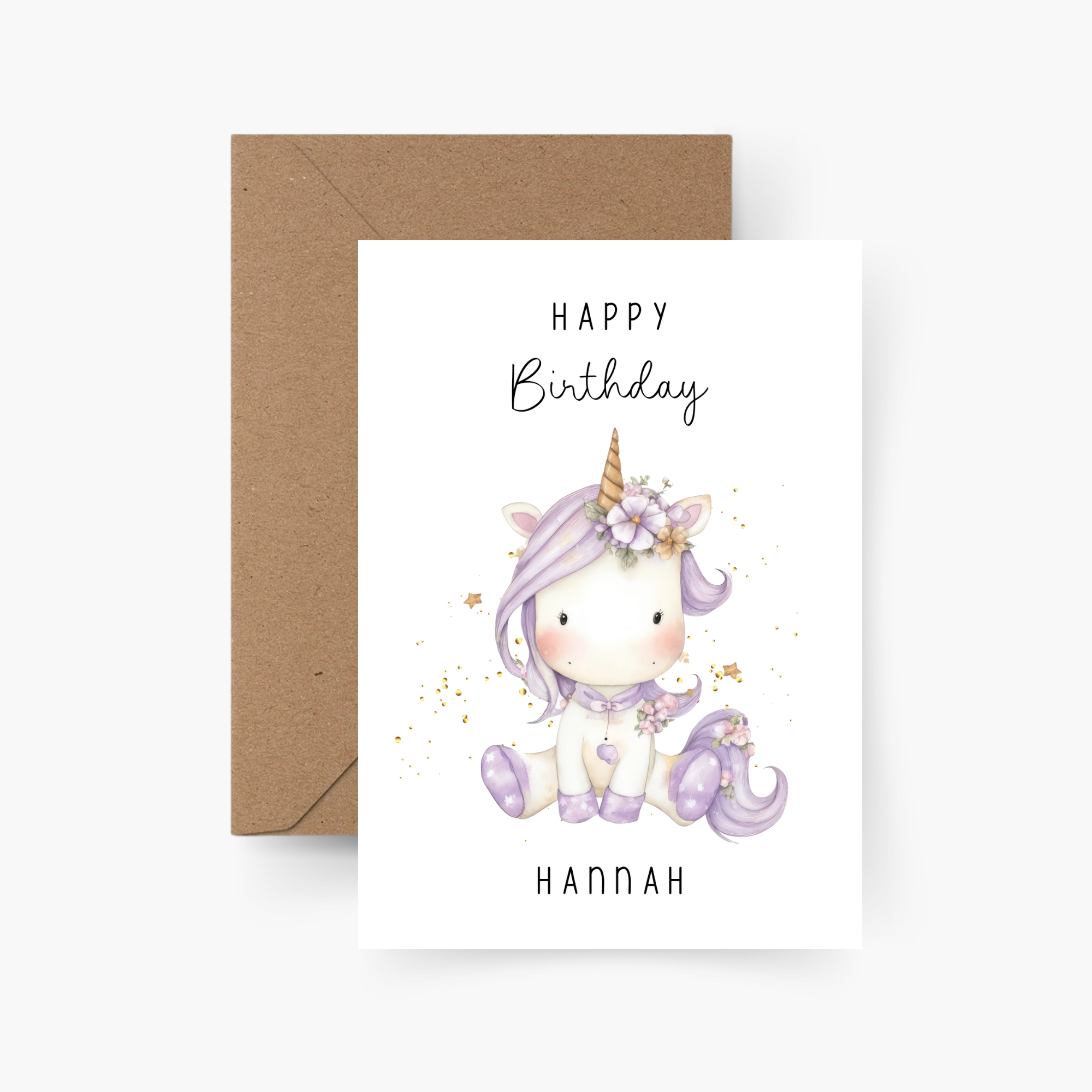 Geburtstagskarte Einhorn personalisiert mit Namen A6