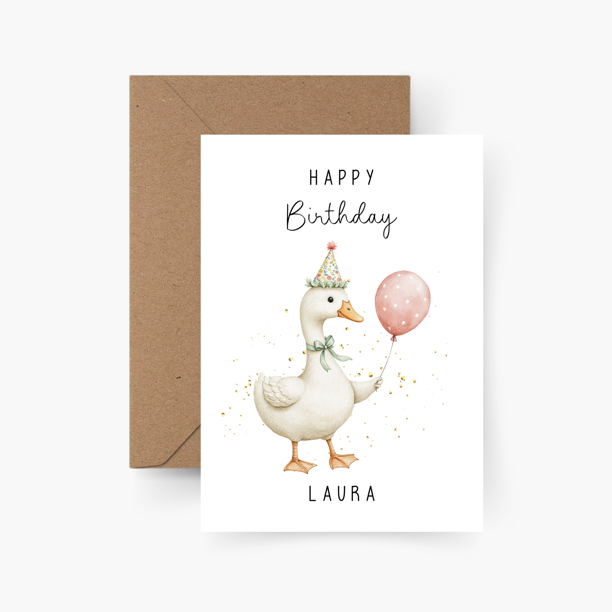 Geburtstagskarte Gans personalisiert mit Namen A6