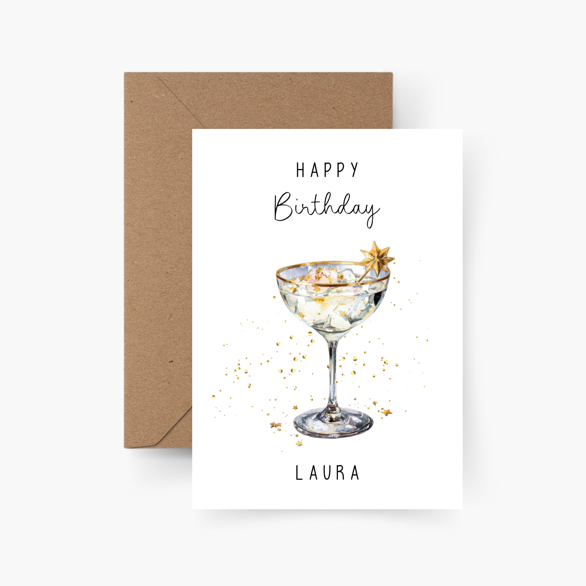 Geburtstagskarte Cocktail personalisiert mit Namen A6