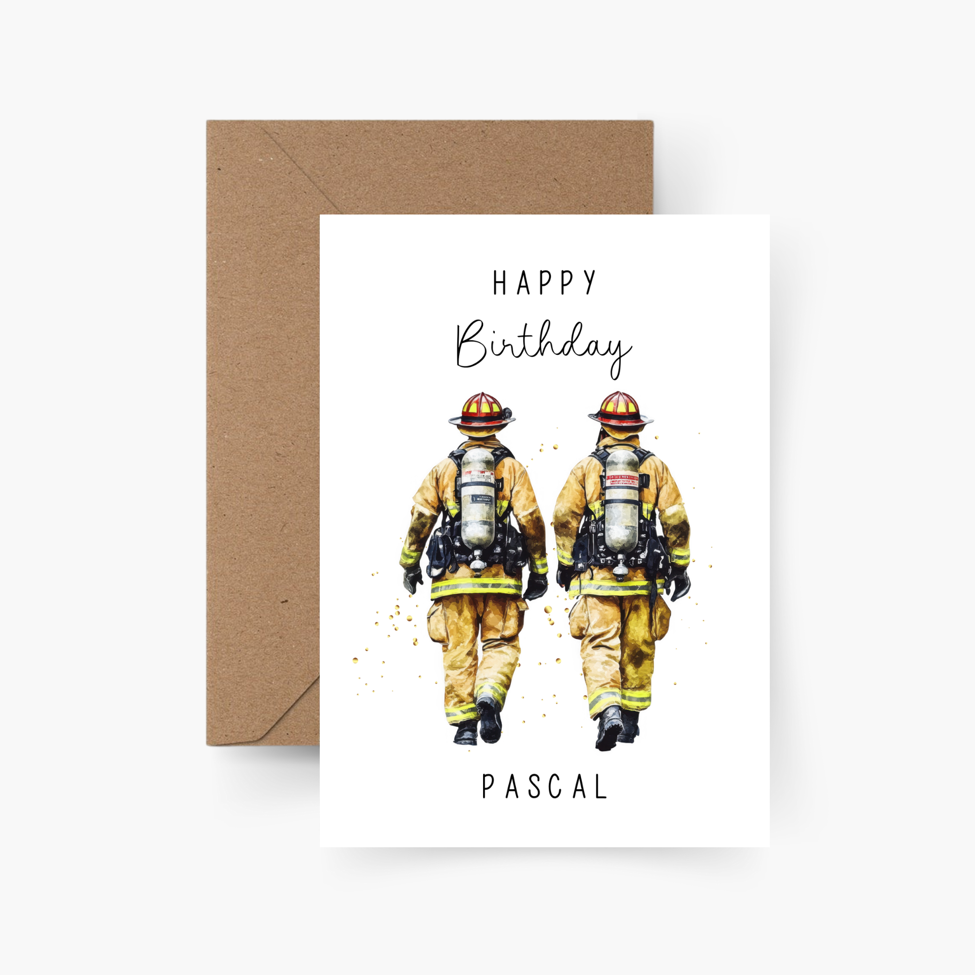 Geburtstagskarte Feuerwehrmann personalisiert mit Namen A6