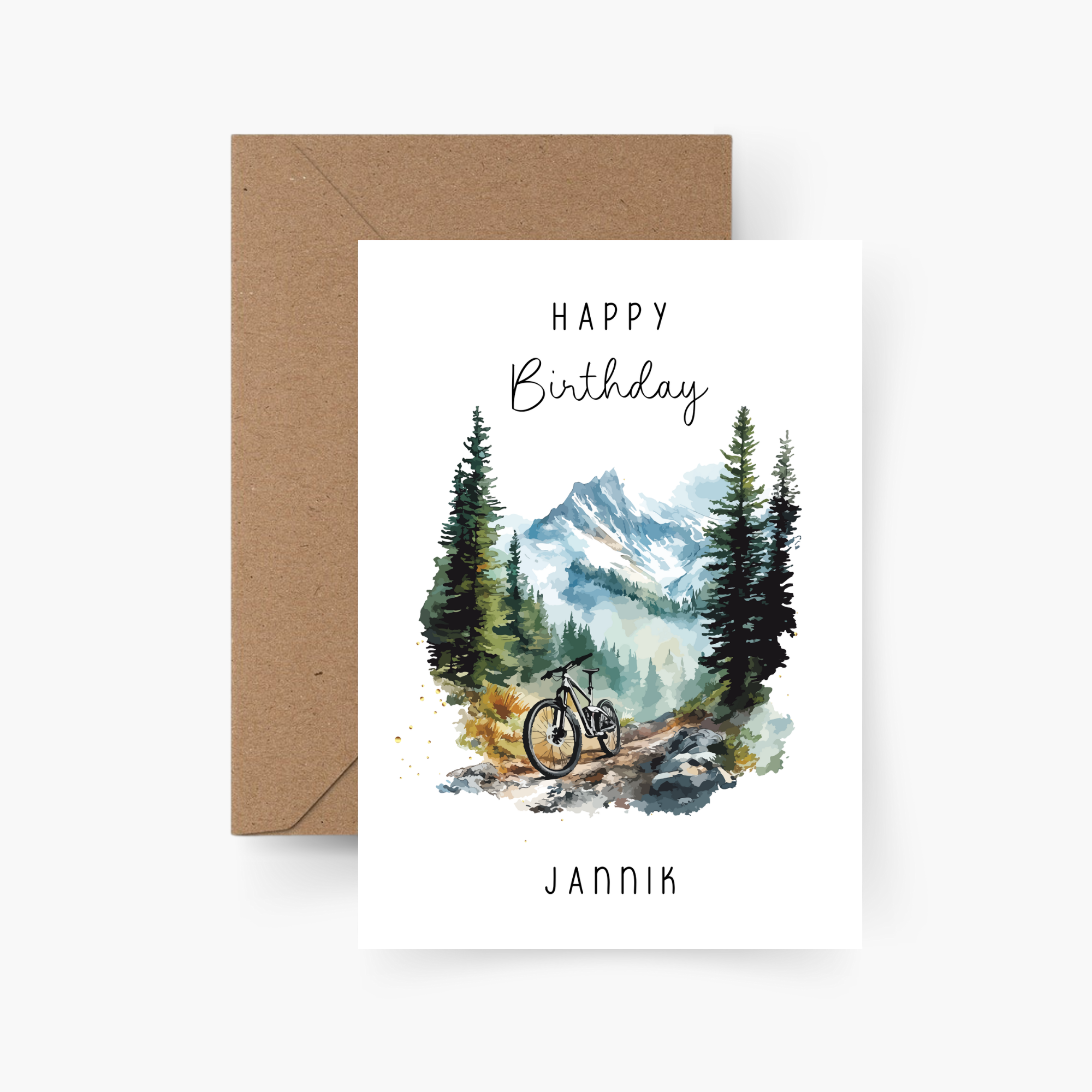 Geburtstagskarte Fahrrad personalisiert mit Namen A6