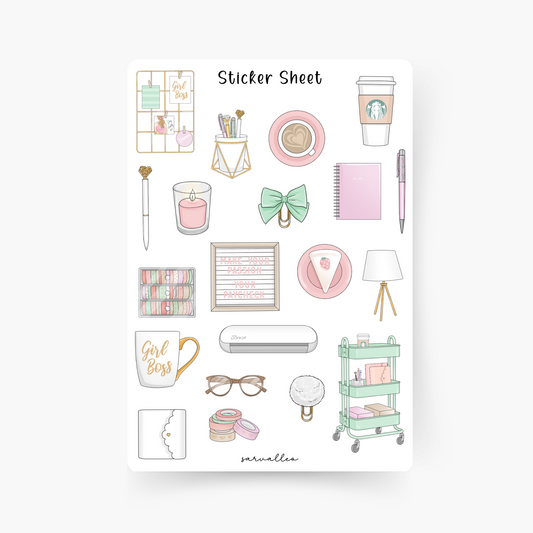 Pastel Office Sticker Sheet