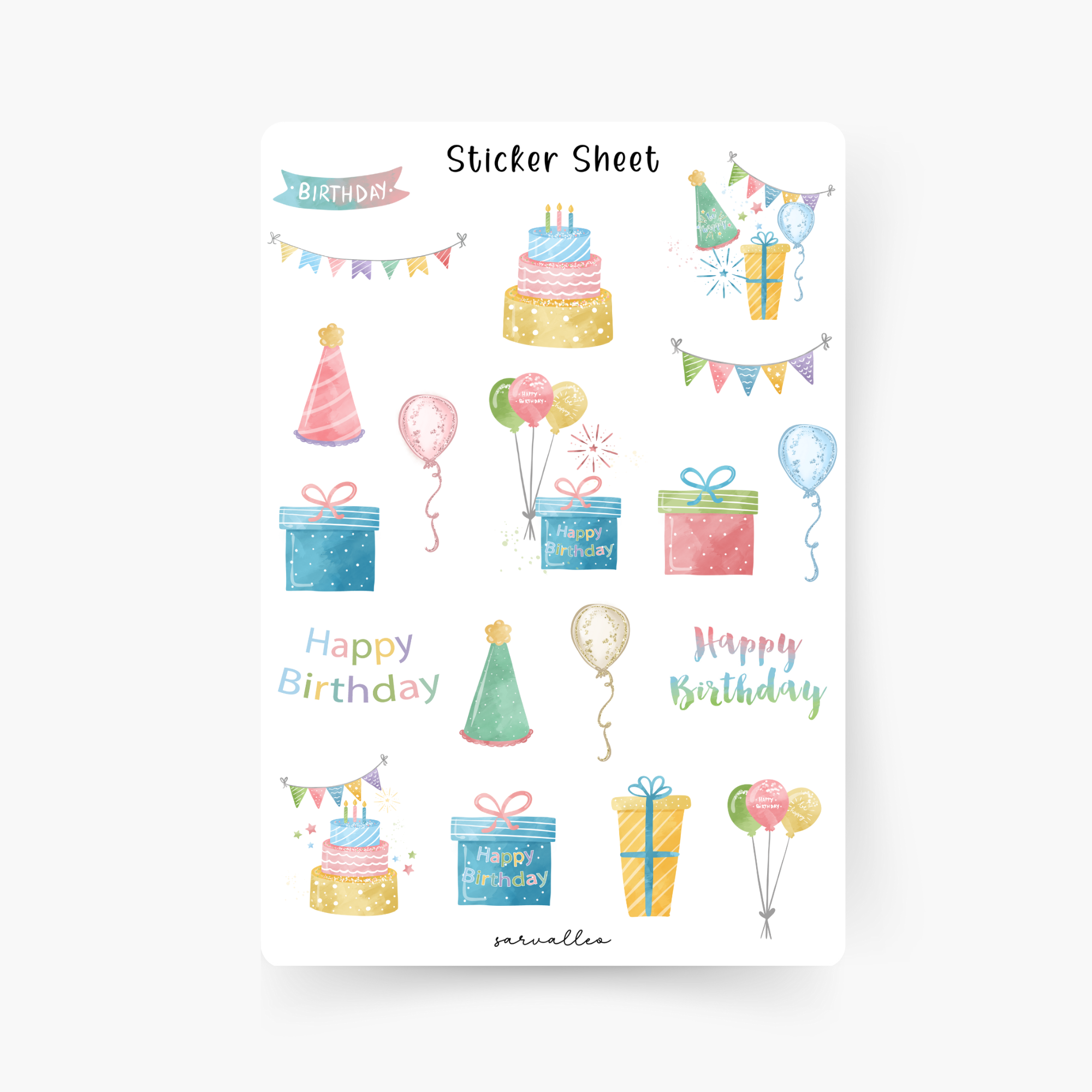 Geburtstag Sticker Sheet