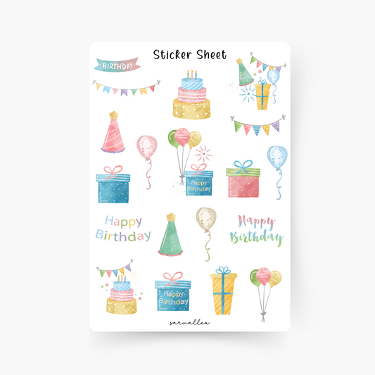 Geburtstag Sticker Sheet