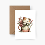 Motiv Postkarte Katze mit Gießkanne A6