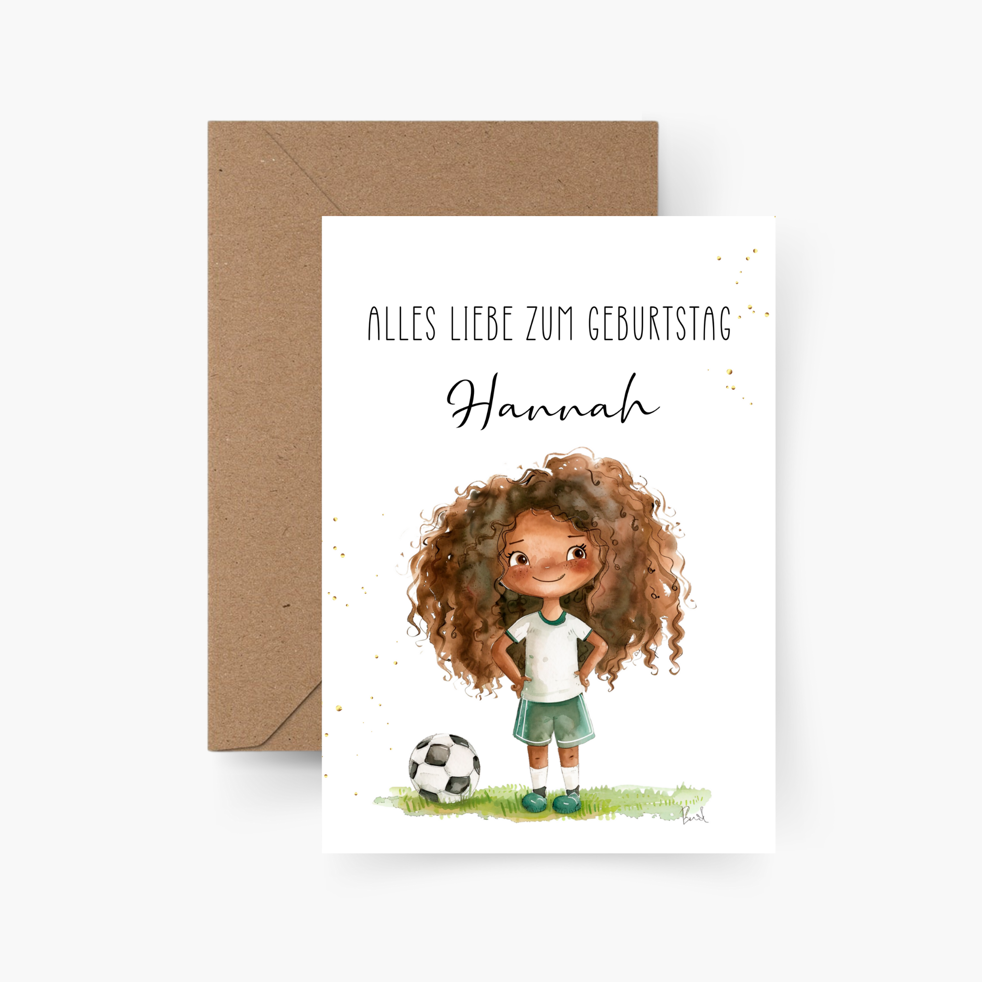 Geburtstagskarte Fußballerin personalisiert mit Namen A6
