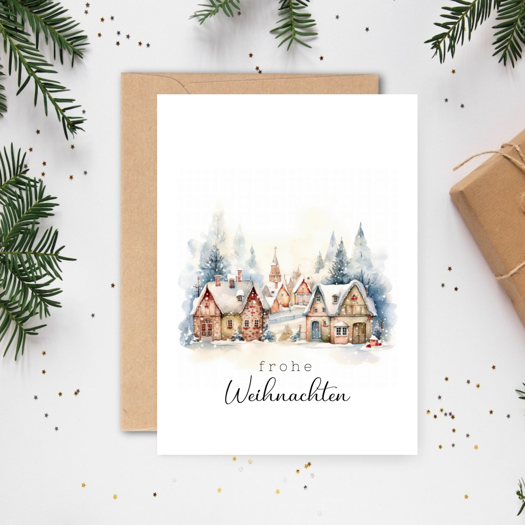 Weihnachtskarten Aquarell einzeln oder im Set A6