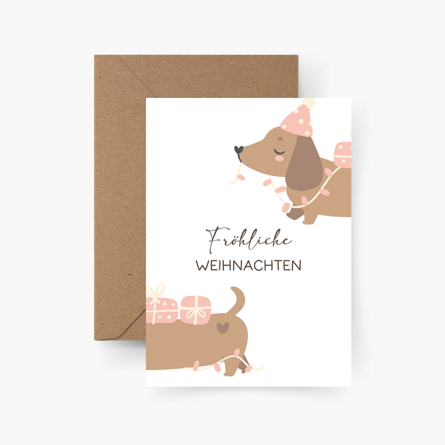 Weihnachtskarte Fröhliche Weihnachten Hund A6