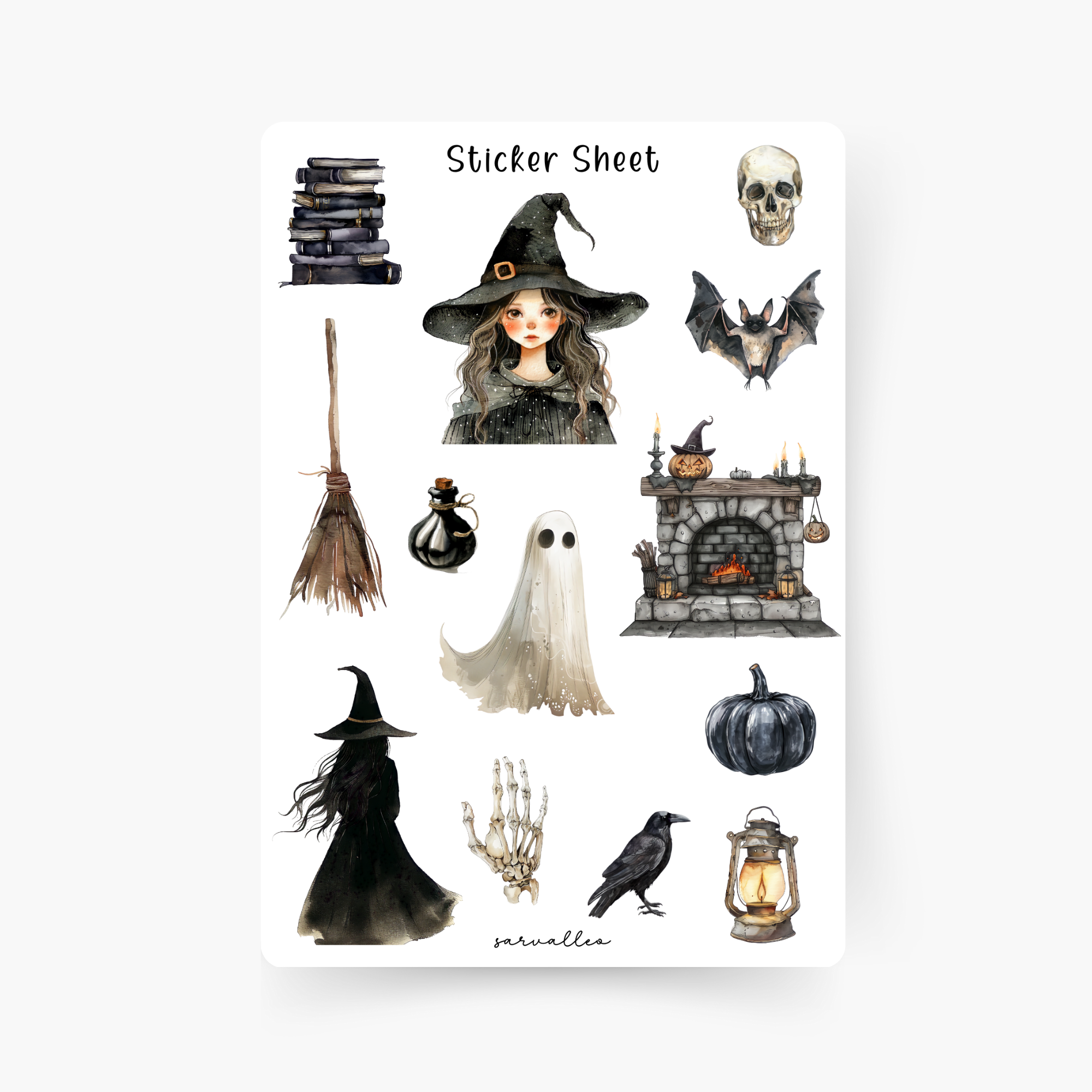 Black Halloween Sticker Sheet