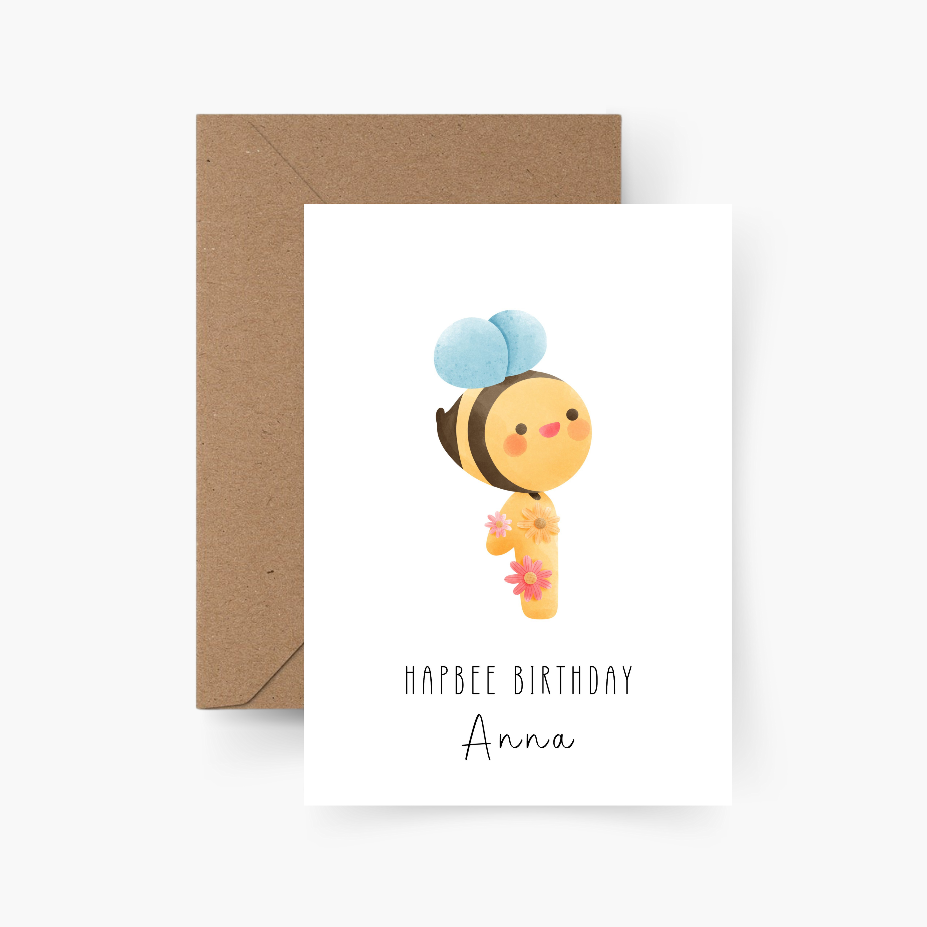 Geburtstagskarte mit Namen und Zahl personalisiert A6