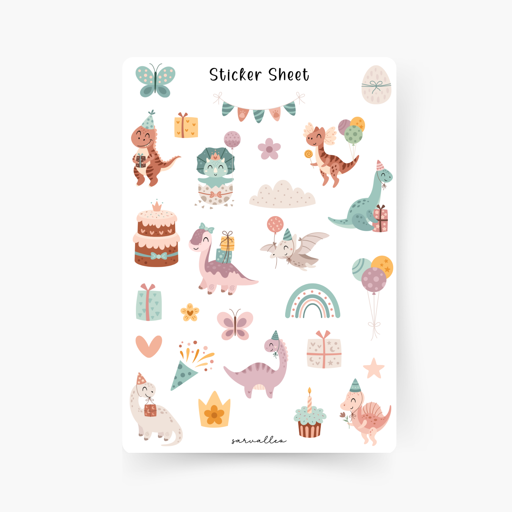 Dino Geburtstag Sticker Sheet