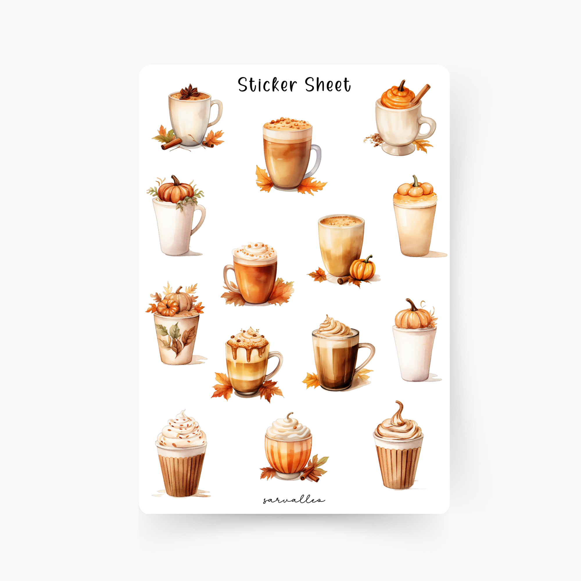 Pumpkin Coffee Sticker Sheet