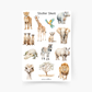Safari Tiere Sticker Sheet