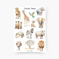 Safari Tiere Sticker Sheet