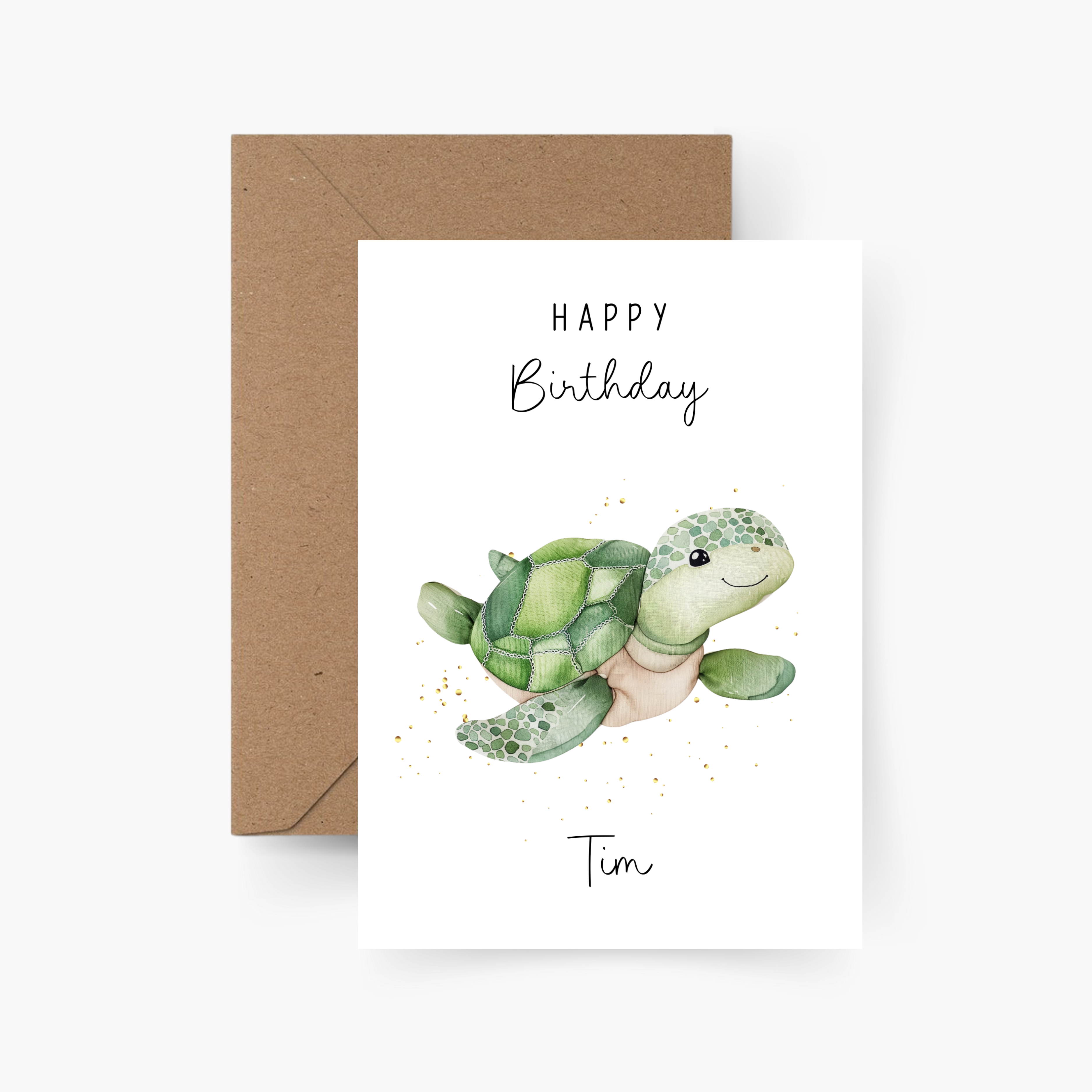 Geburtstagskarte Schildkröte personalisiert mit Namen A6