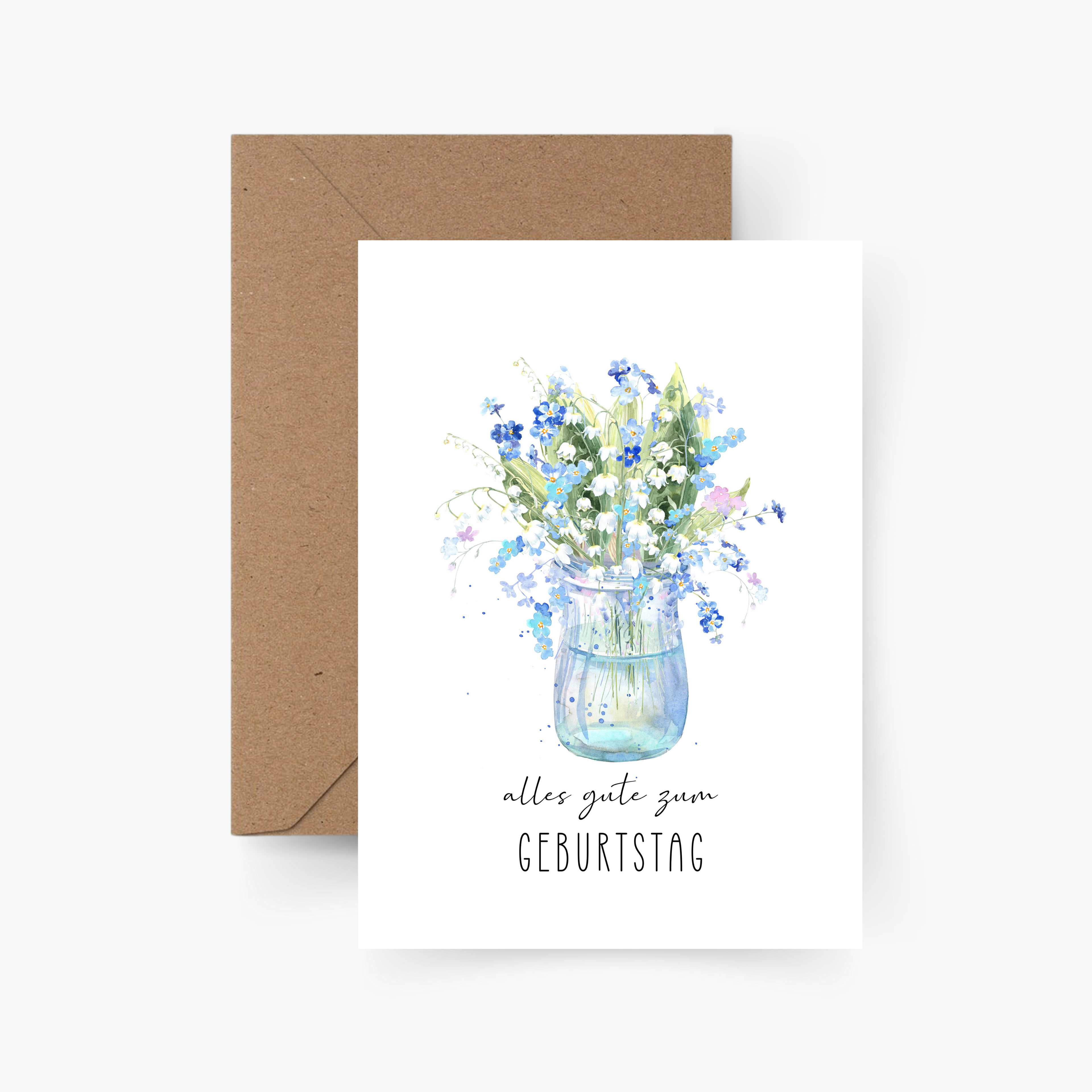 Geburtstagskarte Alles gute zum Geburtstag Blumen A6