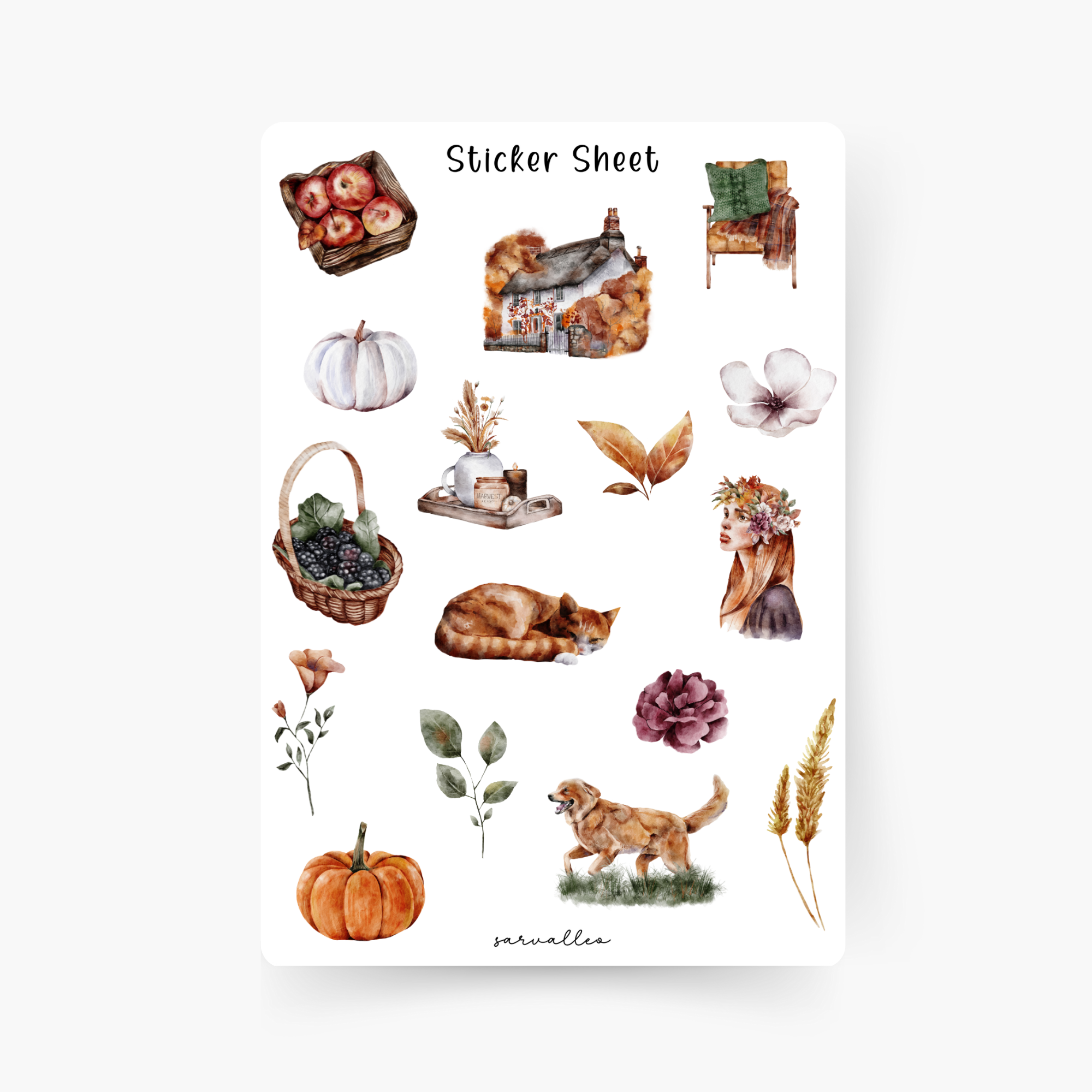 Golden Autumn Sticker Sheet