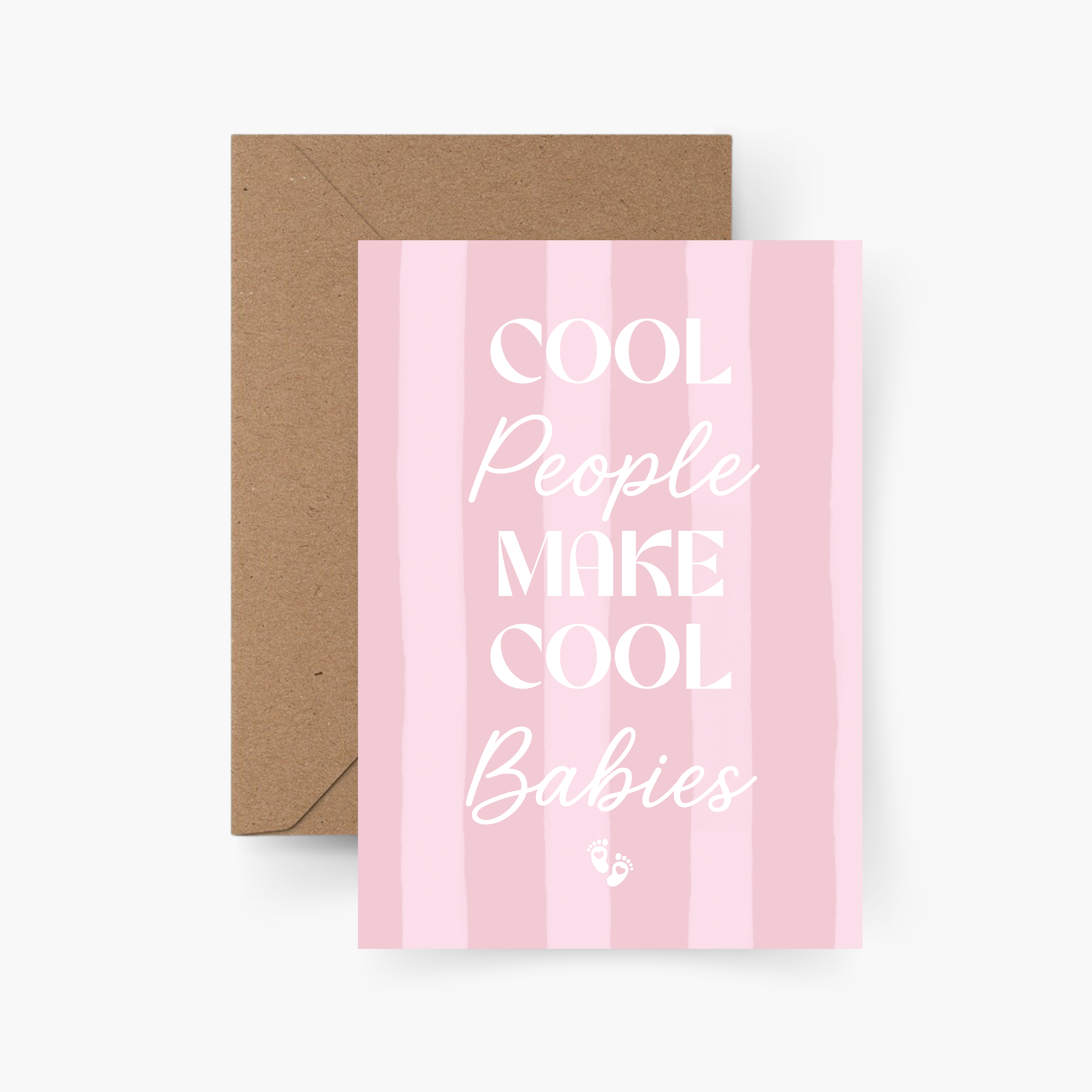 Cool People make cool Babies rosa Karte zur Geburt A6
