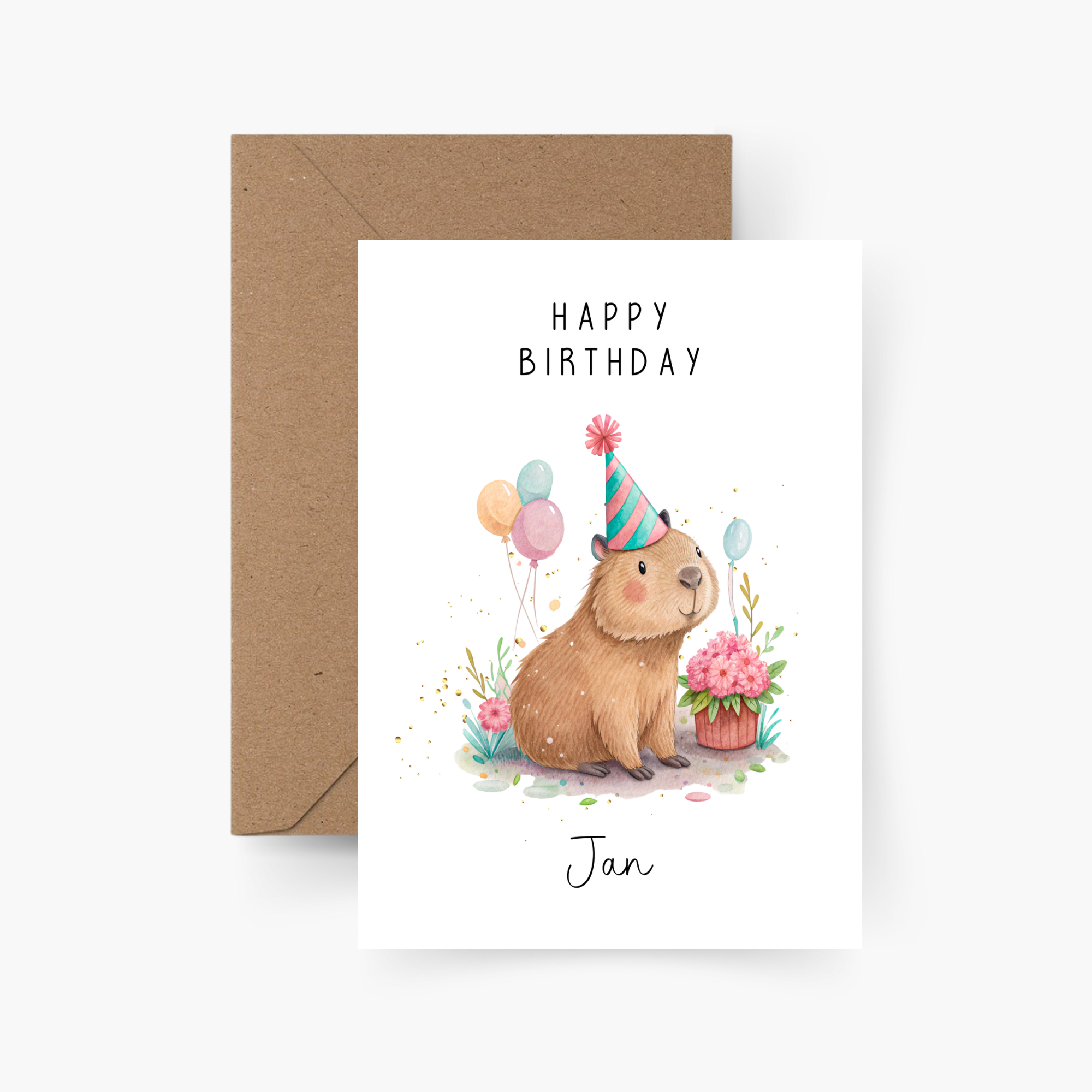 Geburtstagskarte Meerschweinchen personalisiert mit Namen A6