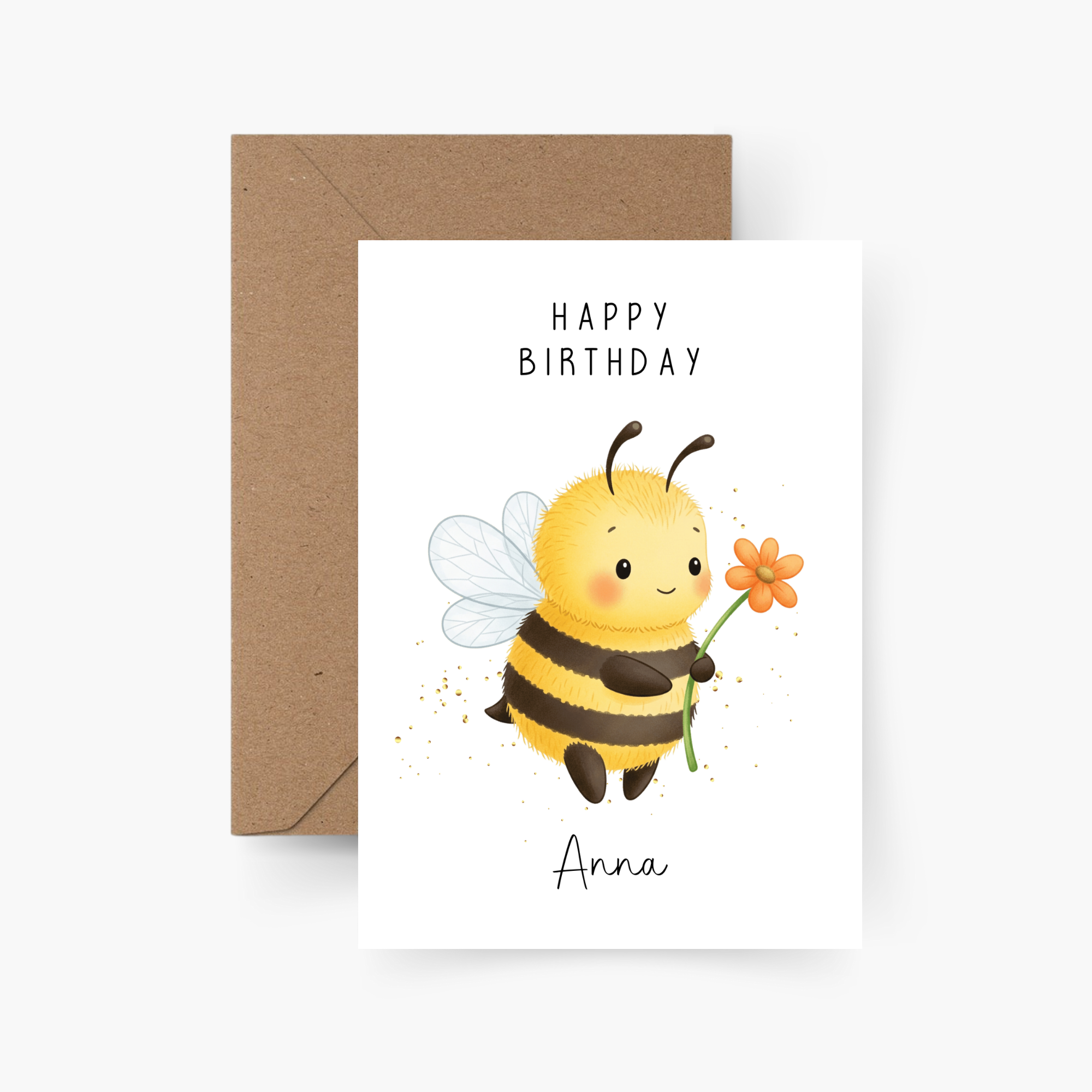 Geburtstagskarte Biene personalisiert mit Namen A6