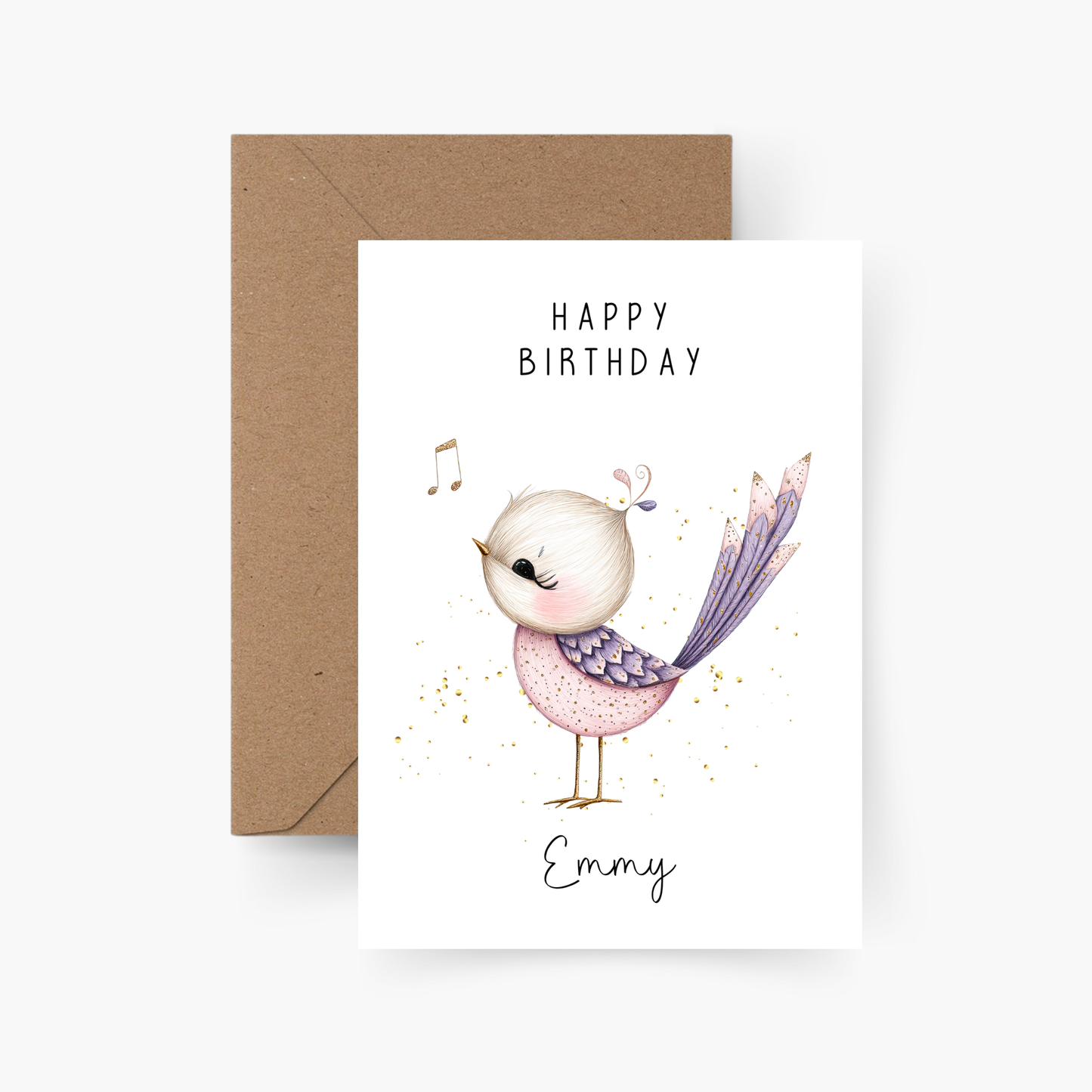Geburtstagskarte Vogel personalisiert mit Namen A6