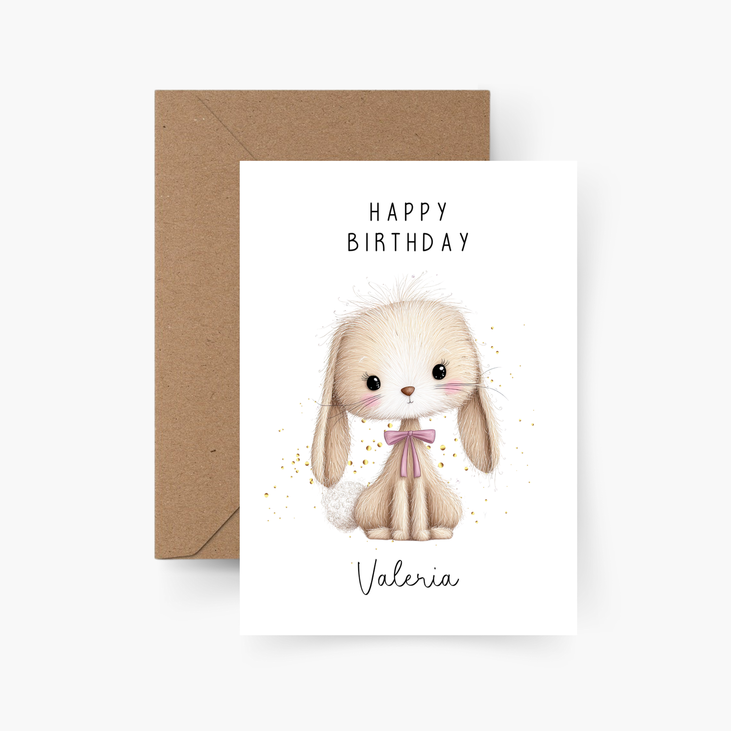 Geburtstagskarte Hase personalisiert mit Namen A6