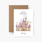 Geburtstagskarte Schloss personalisiert mit Namen A6