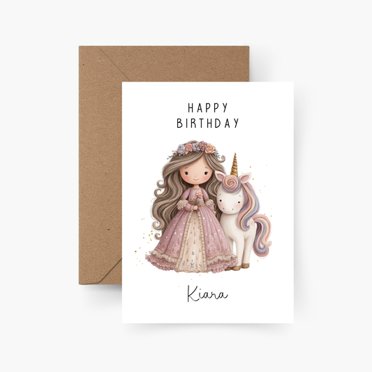 Geburtstagskarte Prinzessin personalisiert mit Namen A6